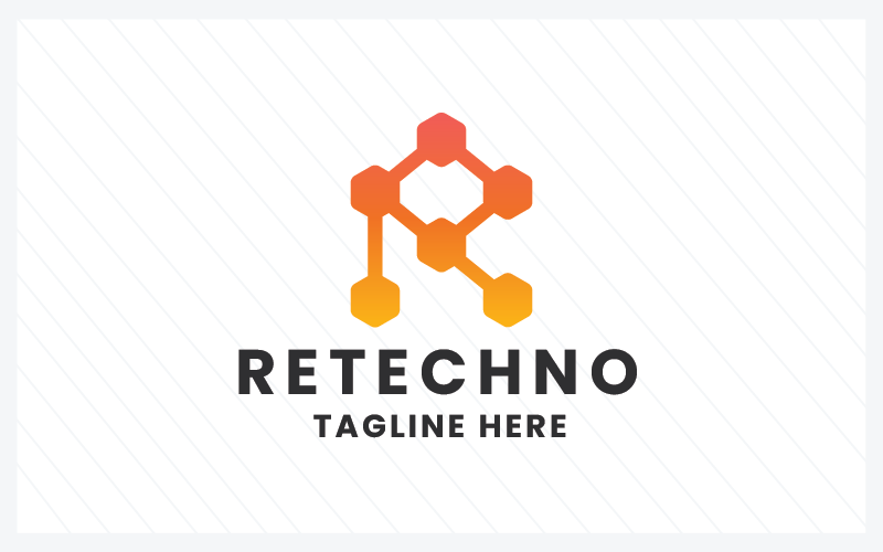 retechno letter r pro logo template original