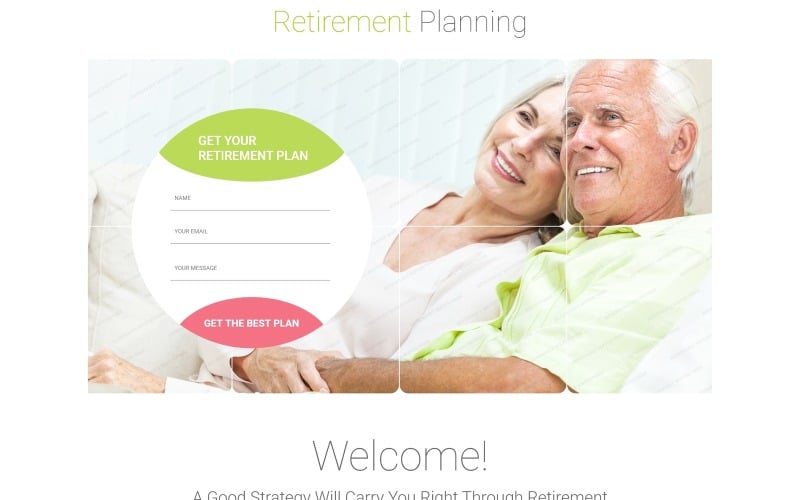 retirement planning responsive landing page template original