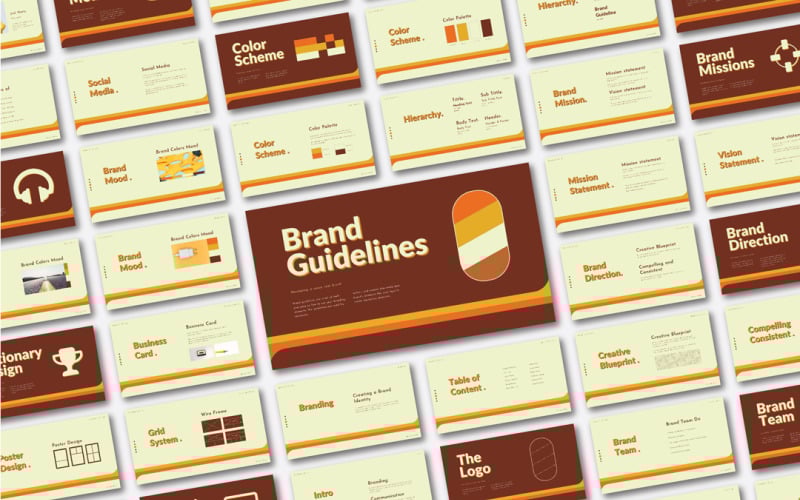 retro brand guidelines presentation template original