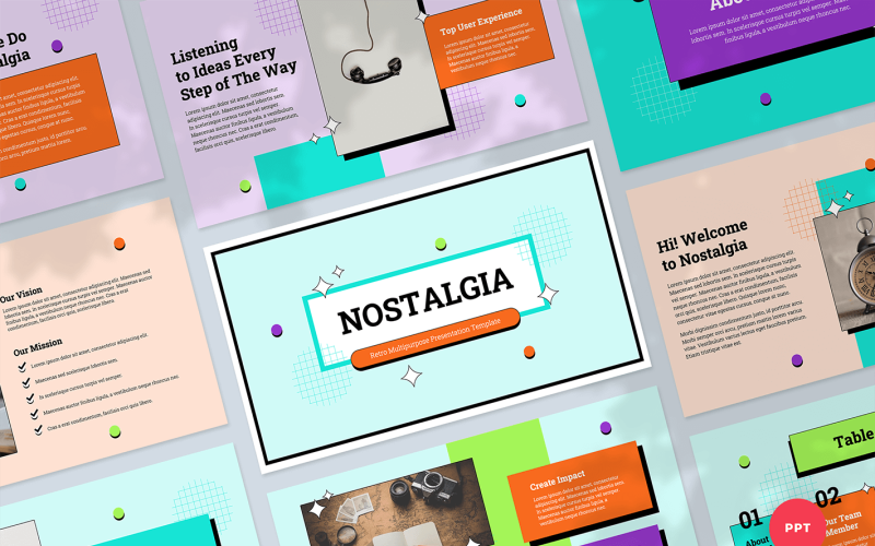 retro multipurpose presentation powerpoint template original