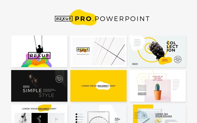 rexus pro minimal amp creative powerpoint template original