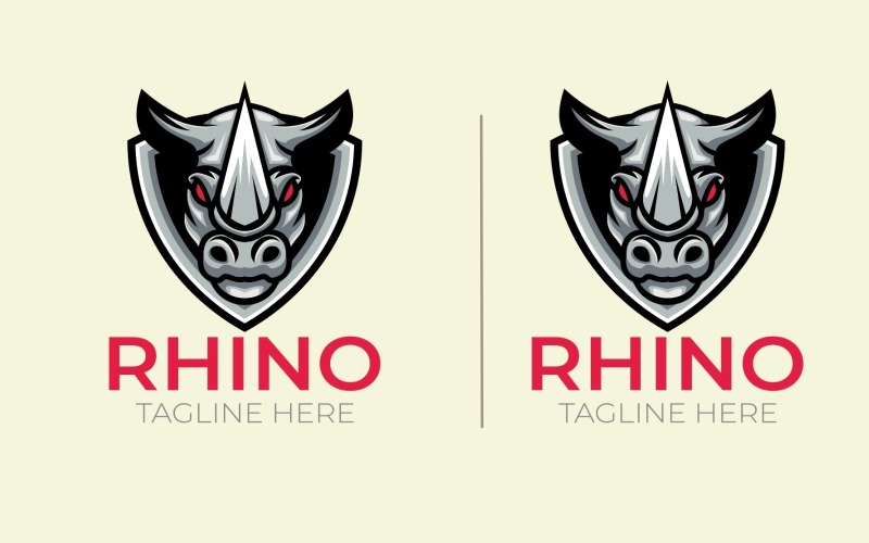 rhino exclusive logo design template original