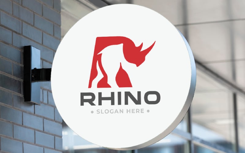 rhino letter r logo template original
