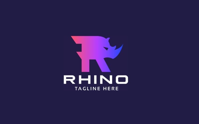 rhino letter r professional logo template original