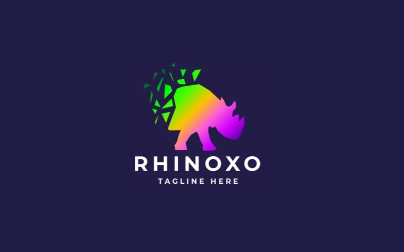 rhino pixel professional logo template original
