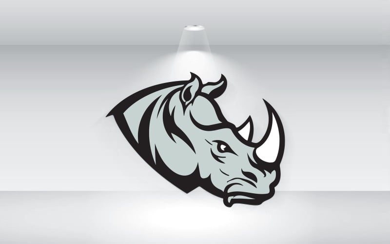 rhinoceros head logo template vector file original
