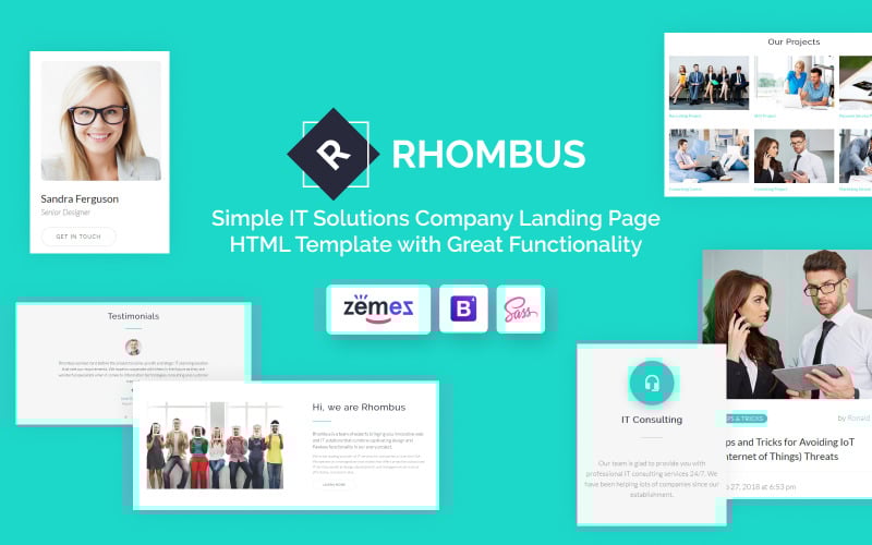 rhombus it company landing page template original