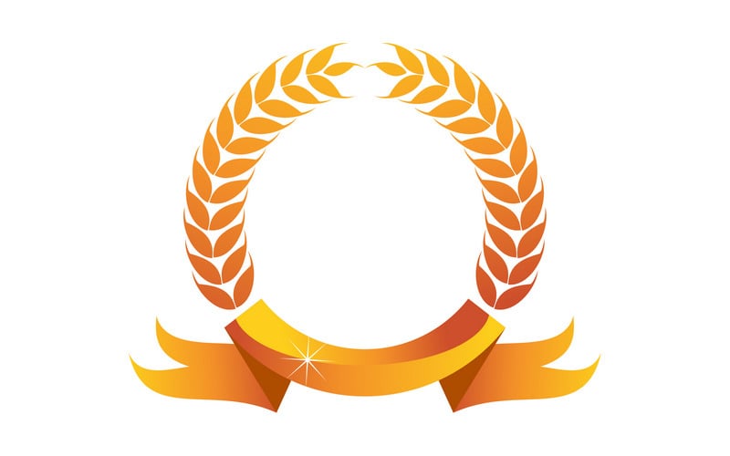 ribbon leaf logo design template vector original