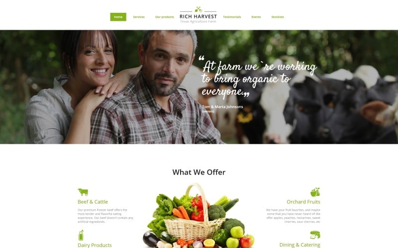rich harvest agriculture and farming landing page template original