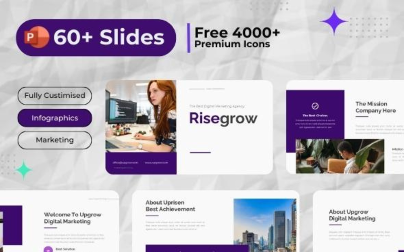 rise grow digital marketing powerpoint original