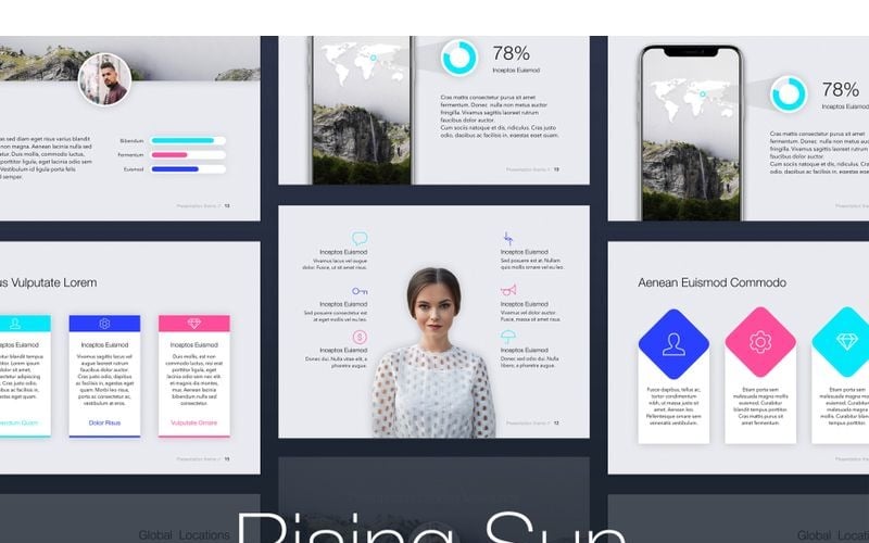 rising sun powerpoint template original