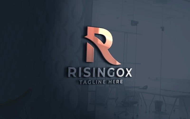 risingox letter r logo pro template original