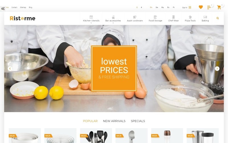 ristorme restaurant equipment houseware prestashop theme original