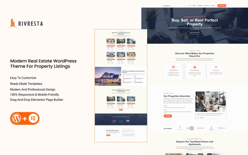 rivresta modern real estate wordpress theme for property listings original