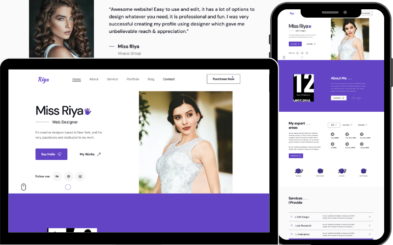 riya personal portfolio html template original