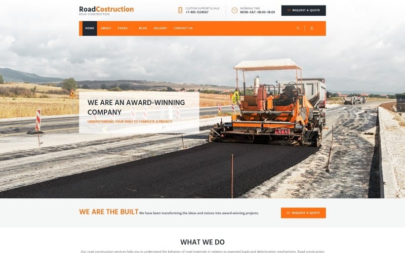 roadline solid road consrtuction company joomla template original