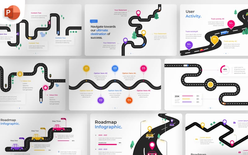 roadmap journey powerpoint infographic template original