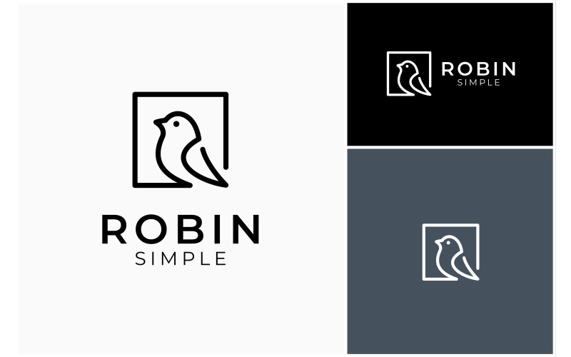 robin pigeon continuous line logo original