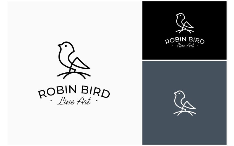 robin pigeon dove perched logo original