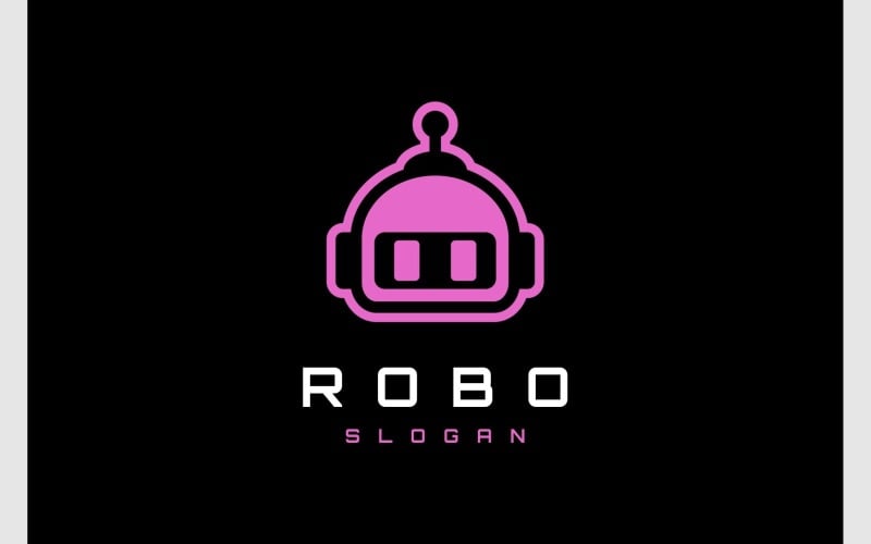 robot head cyborg machine logo original