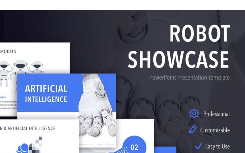 robot showcase powerpoint template original