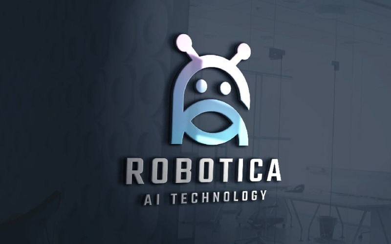 robotica letter r professional logo original