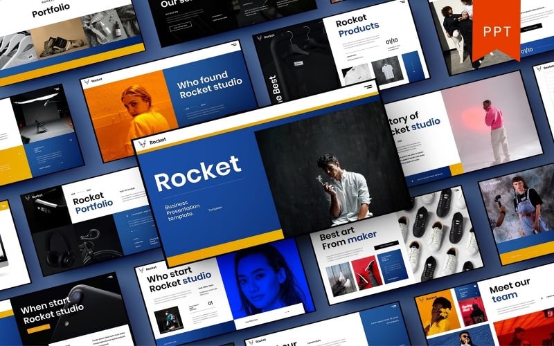 rocket business powerpoint template original