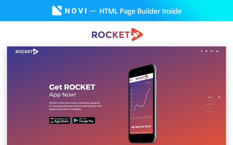 rocket fabulous app building agency compatible with novi builder landing page template original