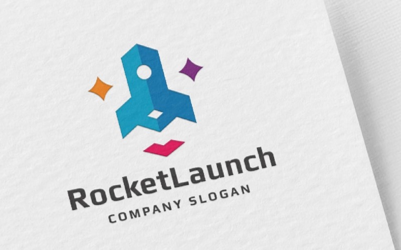 rocket launch logo template original