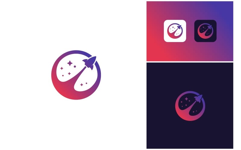 rocket spaceship launch booster logo original