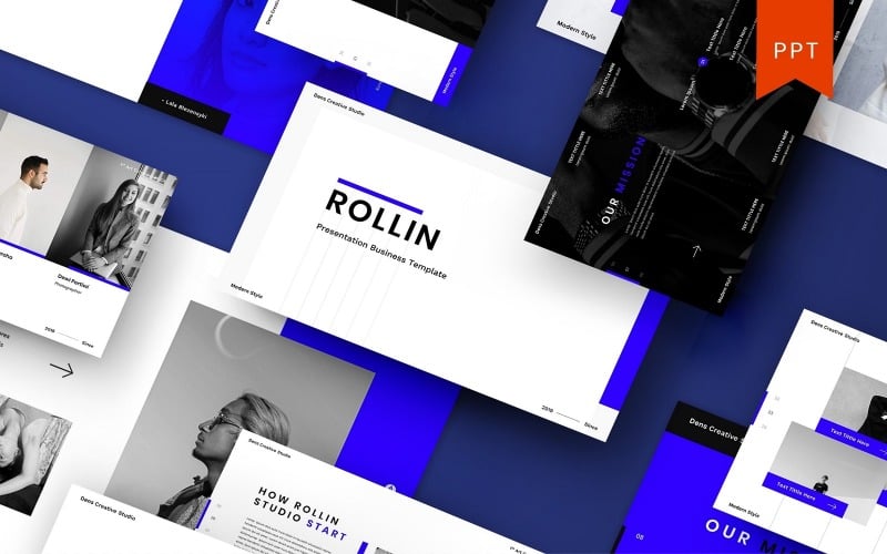 rollin creative business powerpoint template original