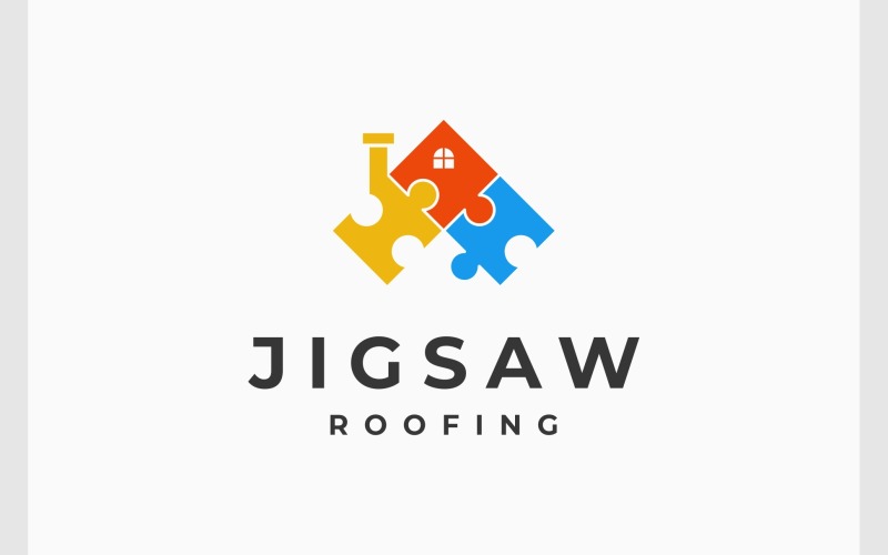roof puzzle jigsaw roofing logo original