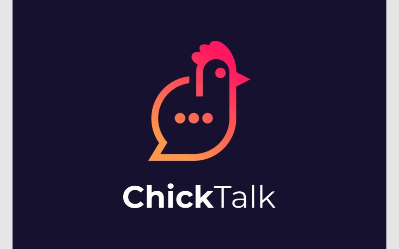 rooster chicken bubble chat logo original