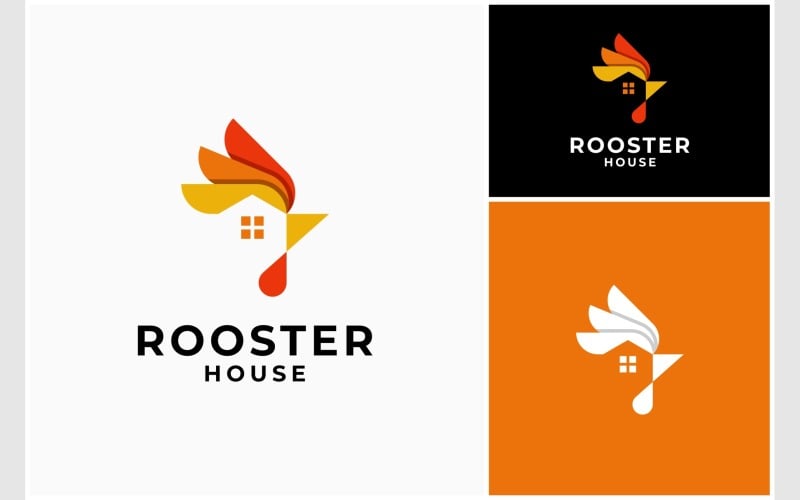 rooster chicken home house logo original