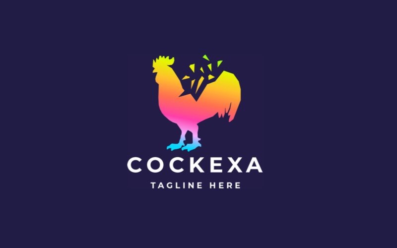 rooster pixel professional logo template original