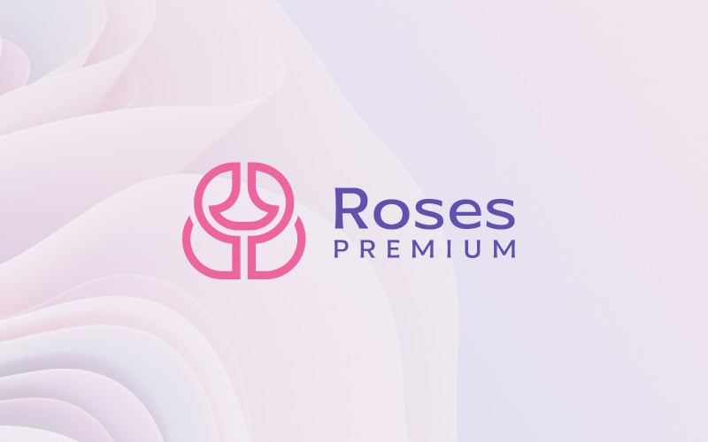 rose outline logo design template original