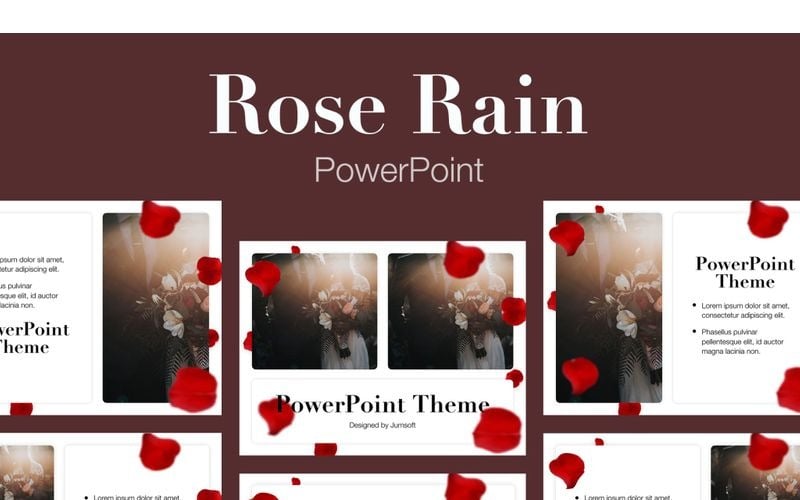 rose rain powerpoint template original