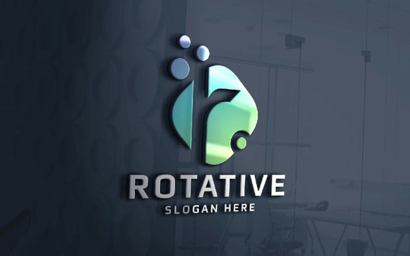 rotative letter r logo template original