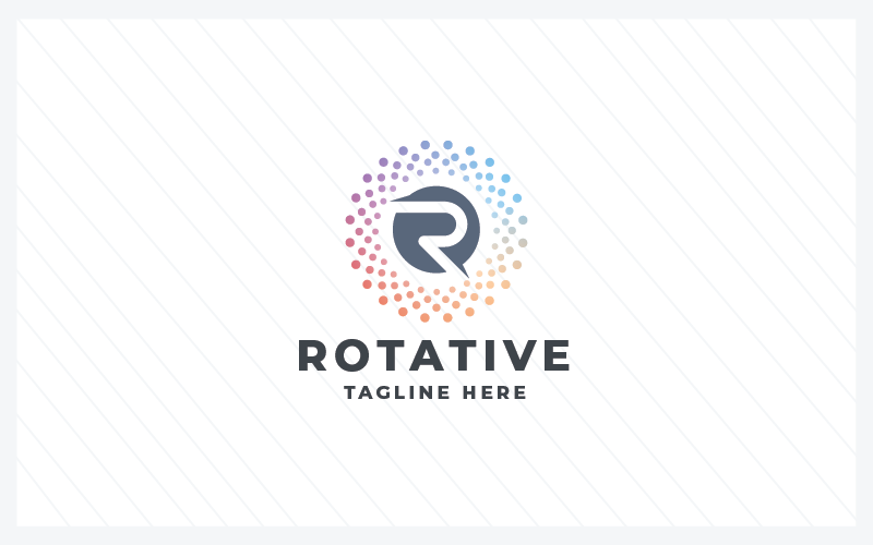 rotative letter r pro logo original
