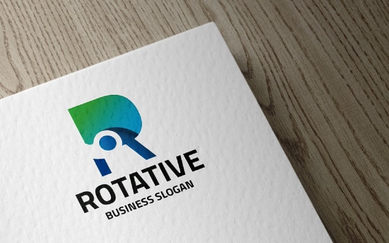 rotative r letter professional logo original