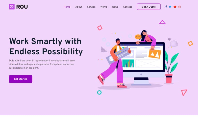 rou digital agency html landing page original
