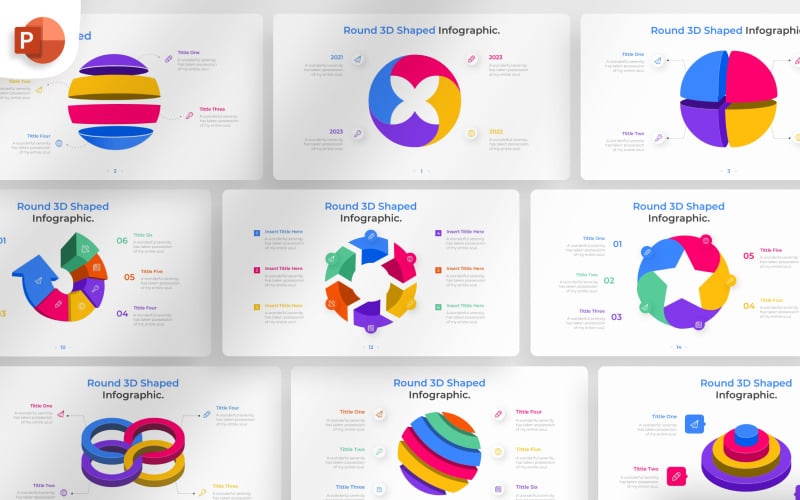 round d shaped powerpoint infographic template original