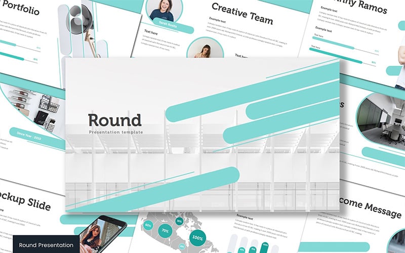 round powerpoint template original