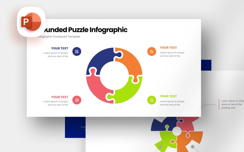 rounded puzzle infographic presentation template original