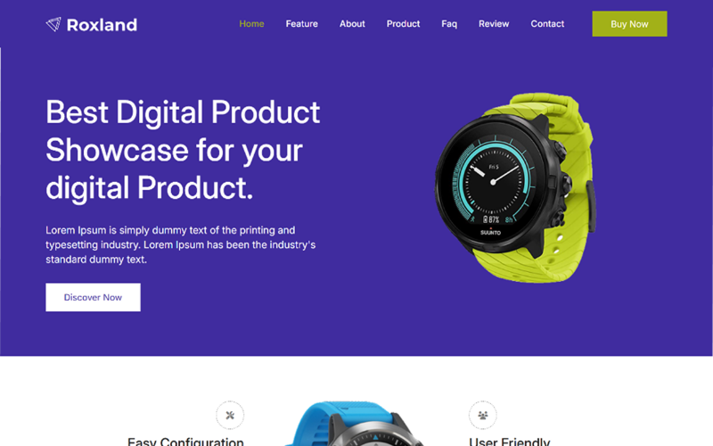roxland product html landing page template original