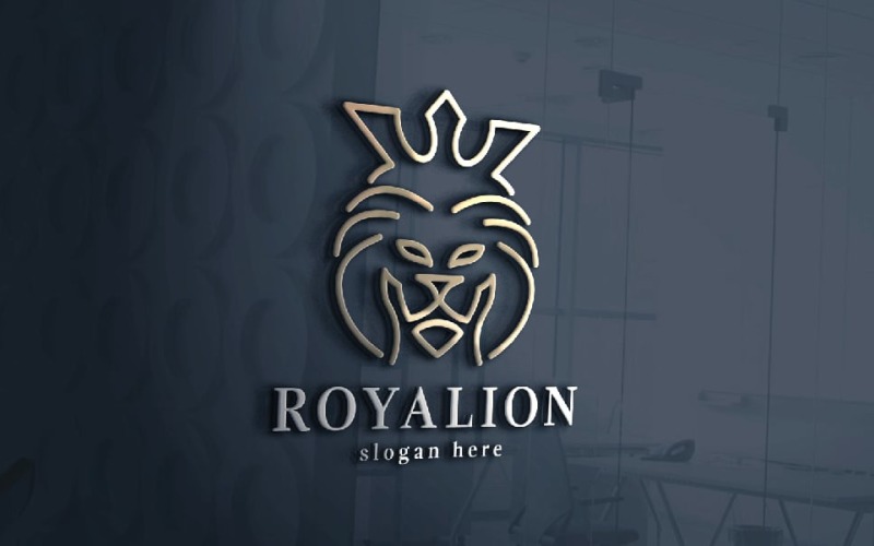 royal lion brand logo template original