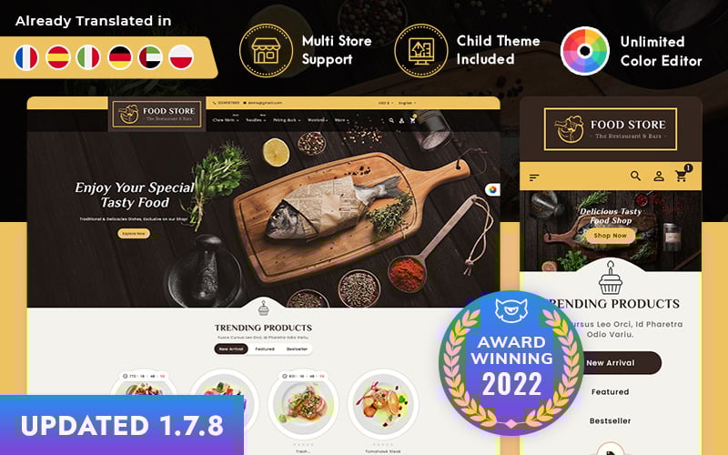royal restaurant food prestashop responsive theme original