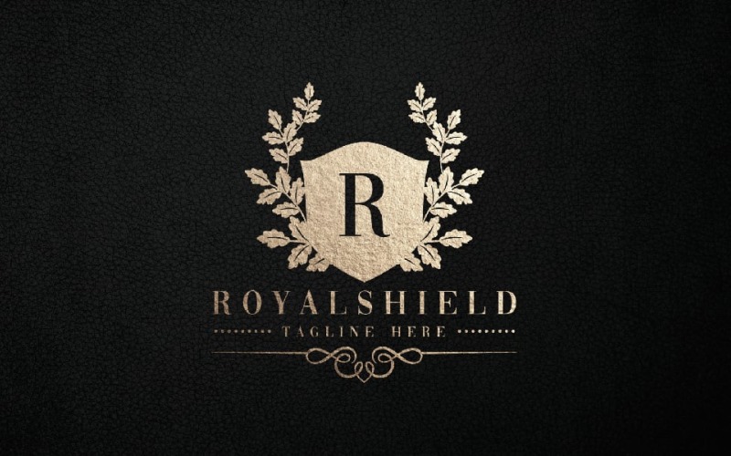 royal shield letter r logo original