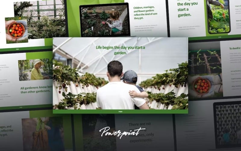 royo green business powerpoint template original