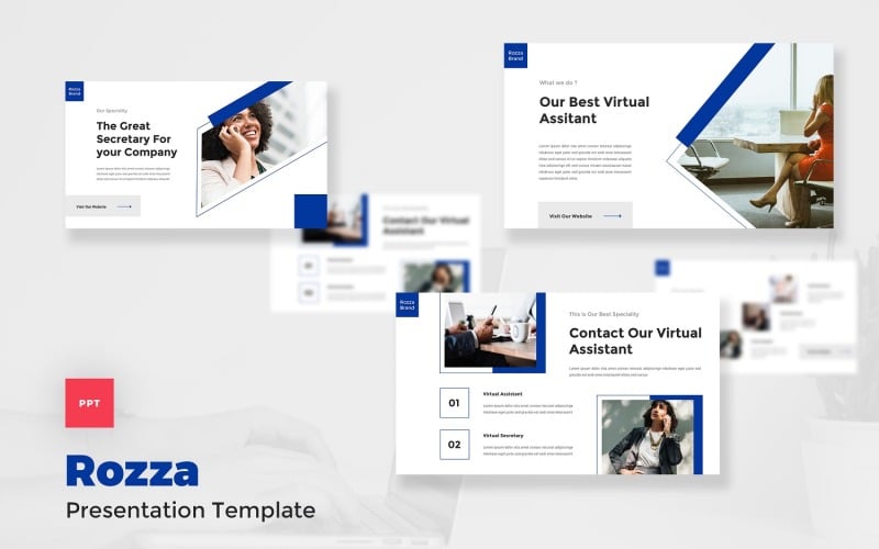 rozza virtual assistent amp secretary powerpoint template original